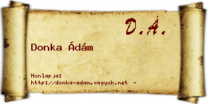 Donka Ádám névjegykártya