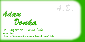adam donka business card