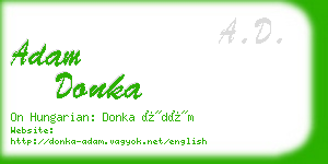 adam donka business card